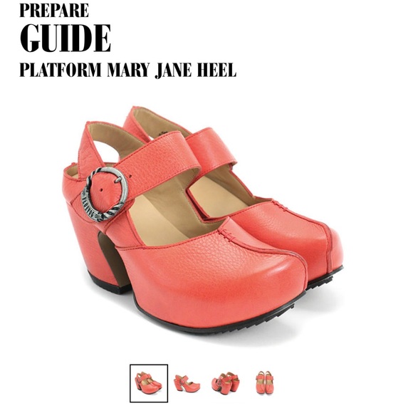 Fluevog Prepare Guide Platform Mary Jane Heel in Tomato 🍅 - Picture 13 of 16